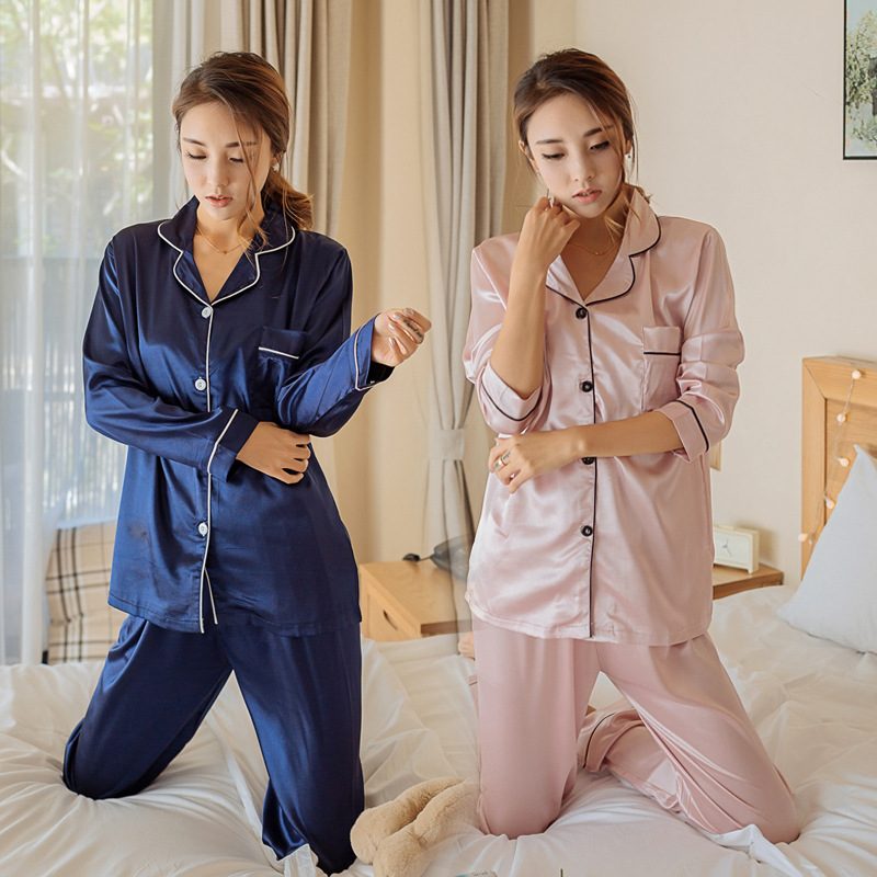 Kvinners Pyjamas Uformelt Jakkeslag Cardigan Loungewear Langermede Dresser