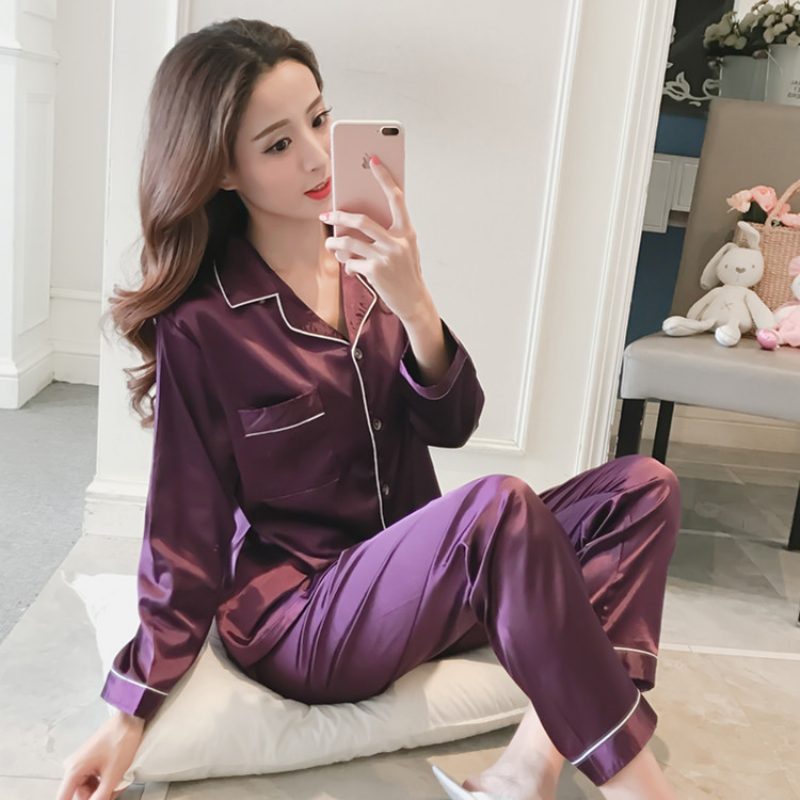 Kvinners Pyjamas Uformelt Jakkeslag Cardigan Loungewear Langermede Dresser