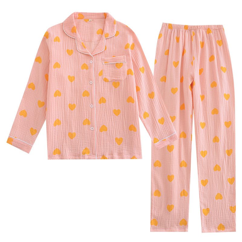 Love Dame Pyjamas Myk Tynn Lapel Langermet Homewear