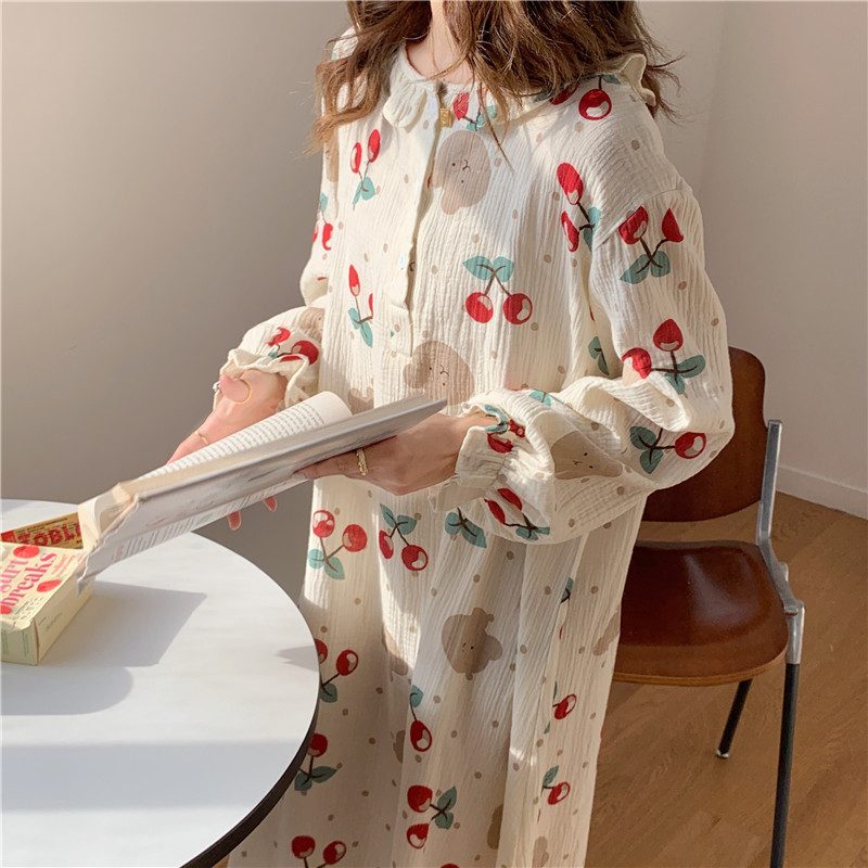 Pyjamas For Kvinner Cherry Cute Loungewear One Piece