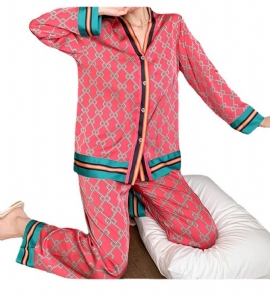 Pyjamassett For Kvinner Loungewear V-hals