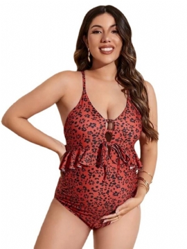 Bikini Ny Gravid Sexy Print Ensfarget Flerfarget Body Badedrakt