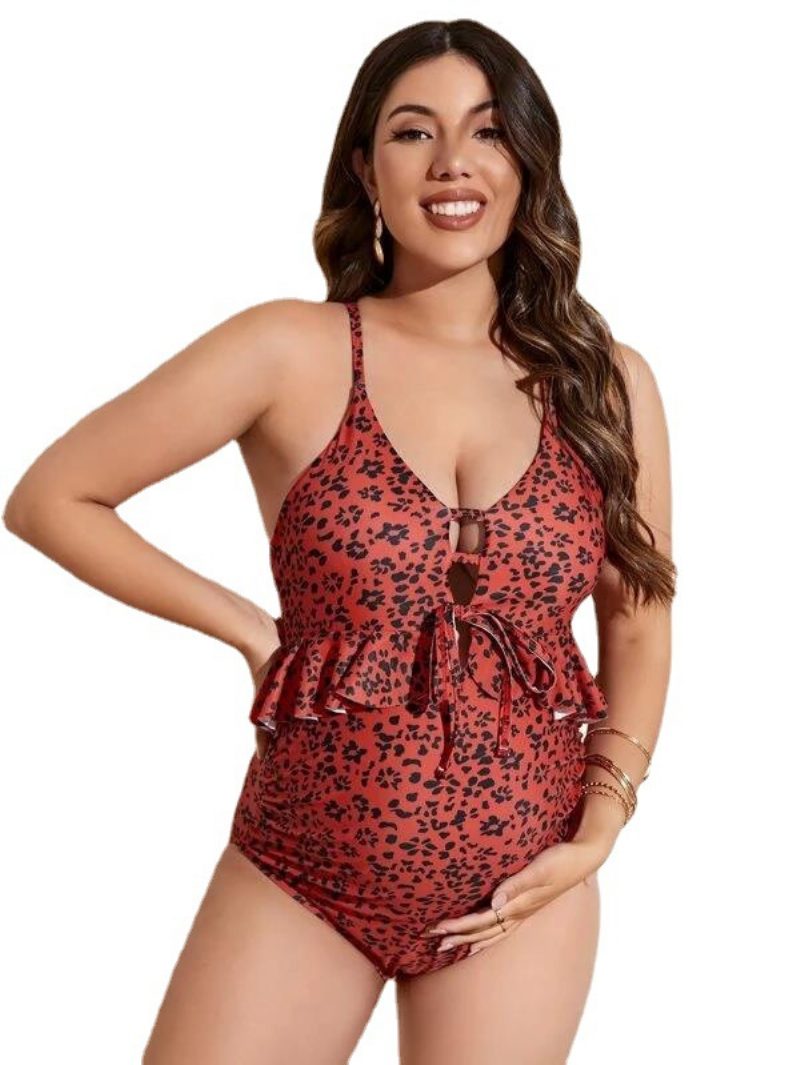 Bikini Ny Gravid Sexy Print Ensfarget Flerfarget Body Badedrakt