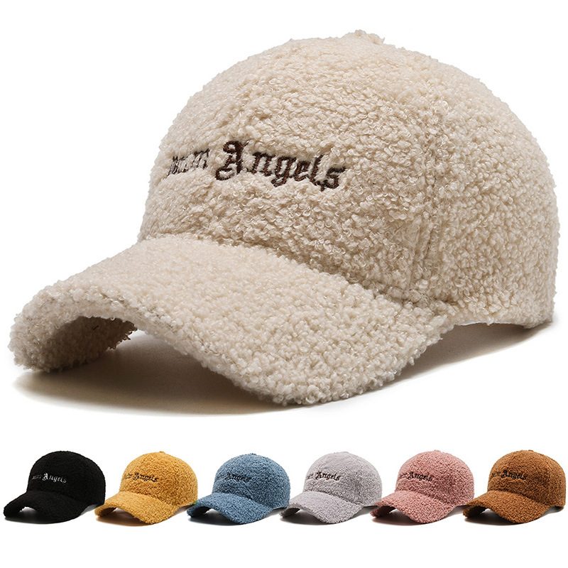 Lue Dame Høst Og Vinter Lammeull Varm Baseball Cap Trendy Teddy Fløyels Cap Liten