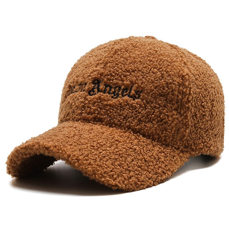 Lue Dame Høst Og Vinter Lammeull Varm Baseball Cap Trendy Teddy Fløyels Cap Liten