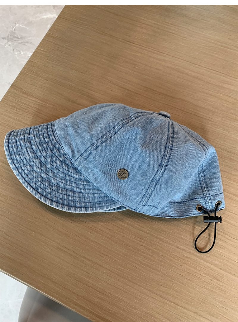 Metall Standard Denim Gradient Farge Toppet Caps Dame Våren Bredbremmet Solskjerm Tynn Baseball Cap