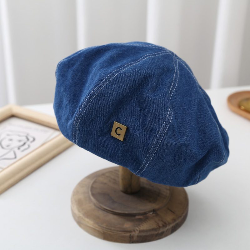 Mote Little Belle Hat Style Maler Hat Retro Denim Beret Girls